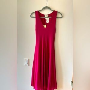 Fuzzi mesh beautiful effortless pink fit and flare dress brand new size Large